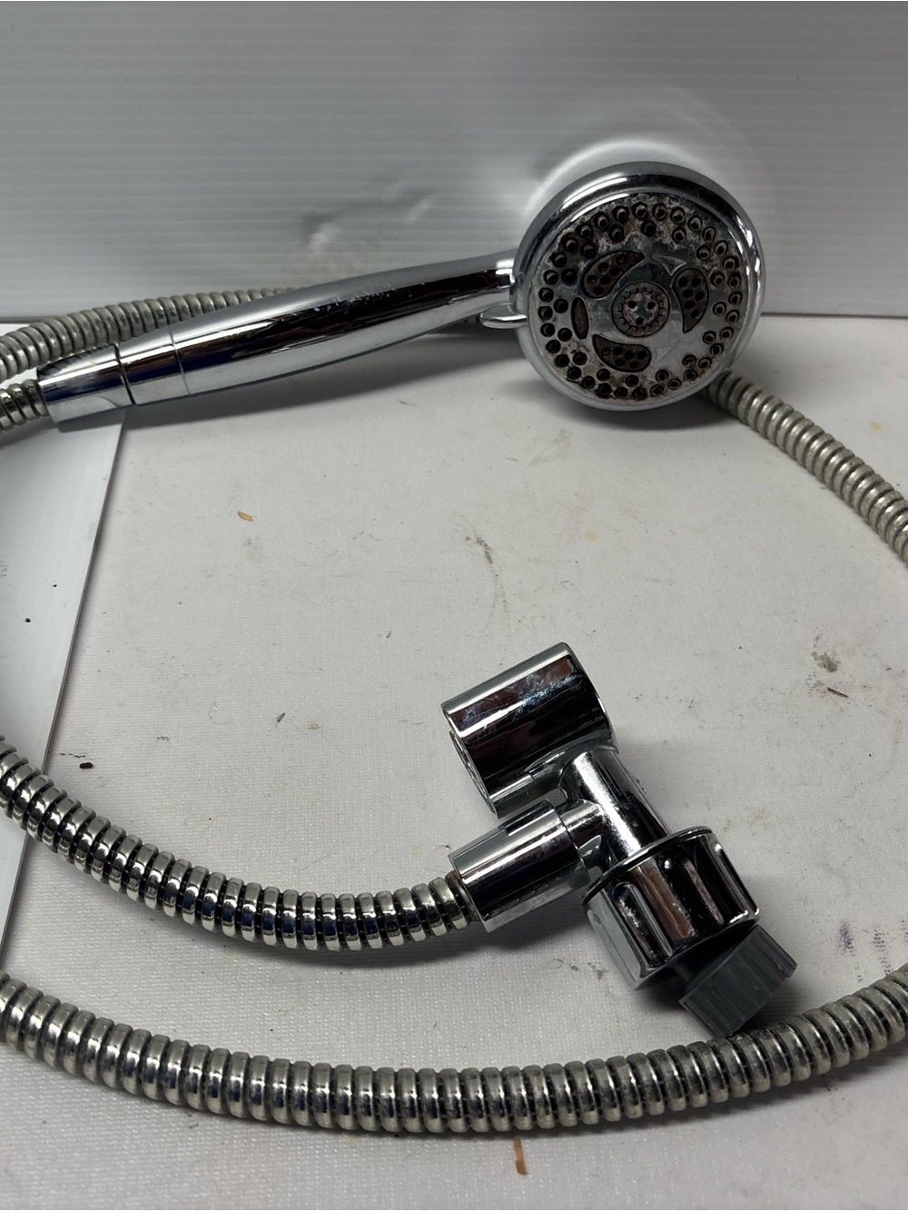 Chrome Handheld Shower Head with Hose - Silver